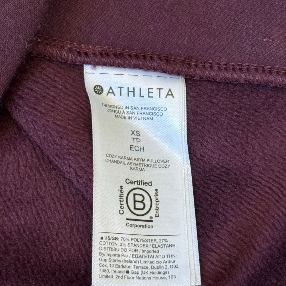 Athleta Cozy Karma Asym Pullover Deep Crocus Violet Sweater Women’s Size XS - Picture 4 of 11
